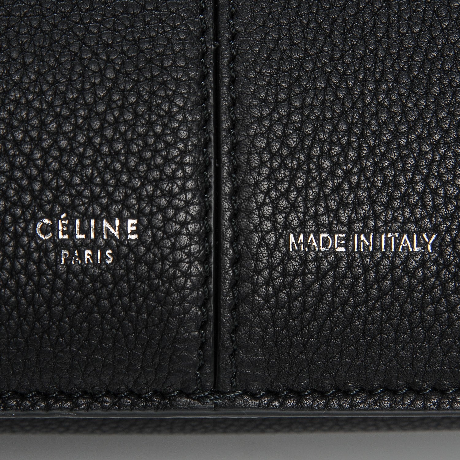 Celine Baby Grained Calfskin Medium Tri-Fold Bag Black 5 of 7