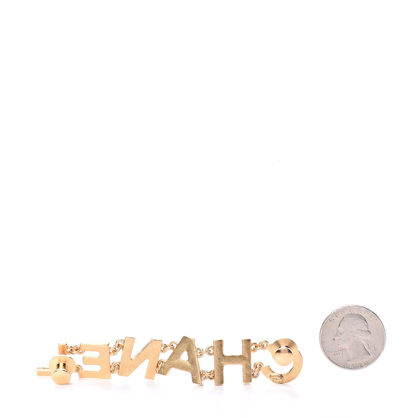 Crystal Logo Brooch Set Gold