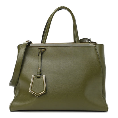 Fendi Vitello Elite Flamingo Regular 2Jours Tote Oliva 1 of 12