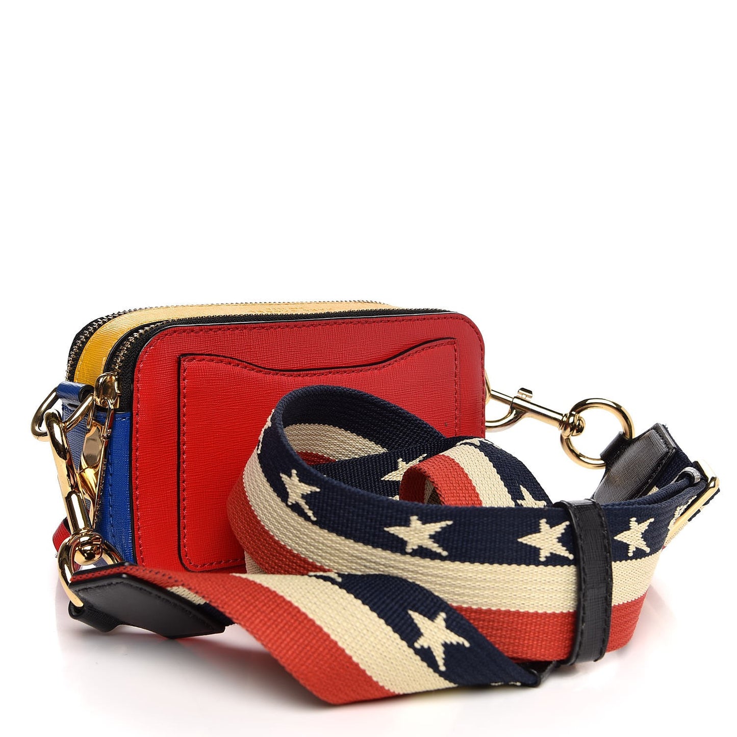 Calfskin Snapshot Double Zip Small Camera Bag Multi
