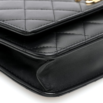 Chanel Lambskin Quilted Trendy CC Wallet On Chain WOC Black 9 of 11