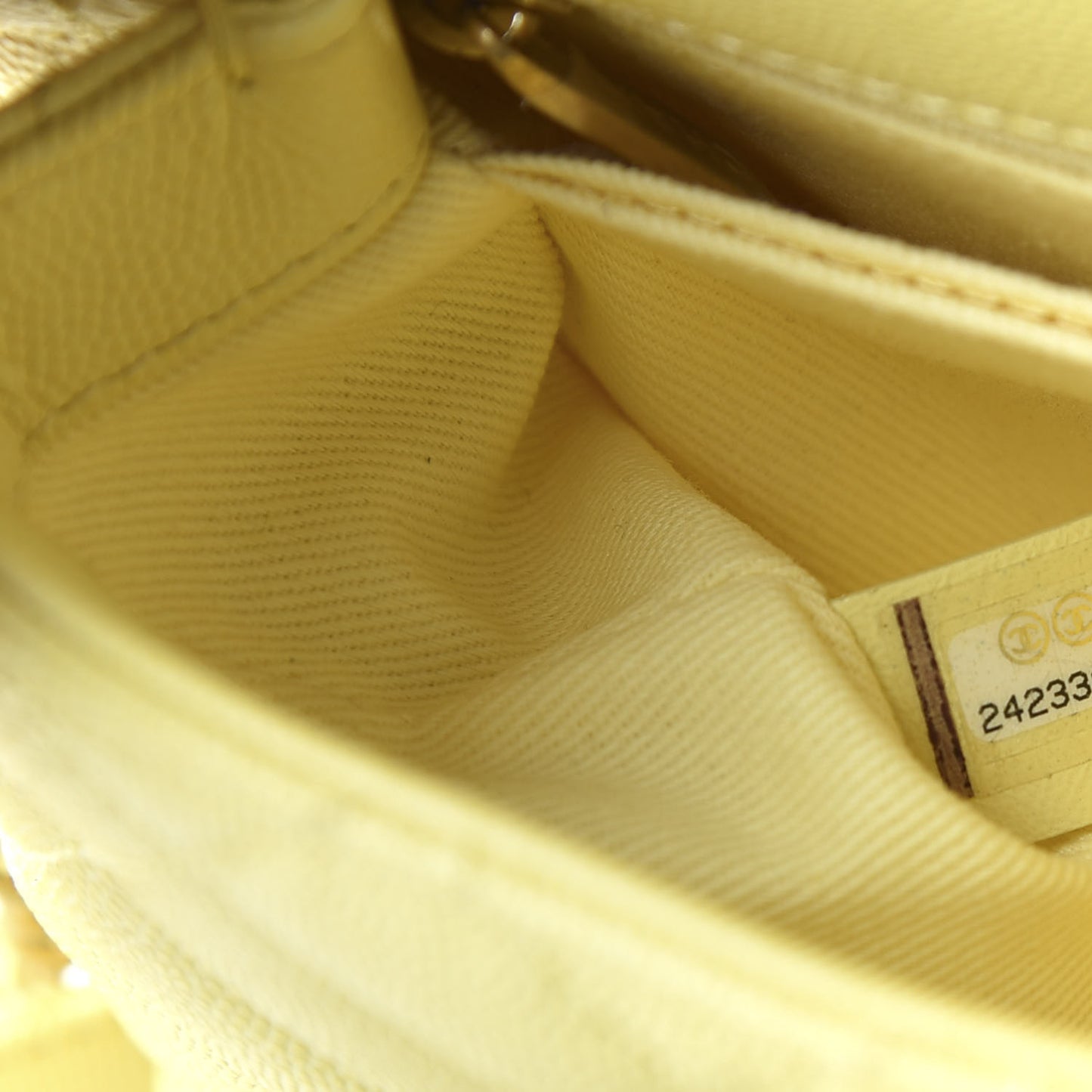 Caviar Quilted Mini Coco Handle Flap Yellow