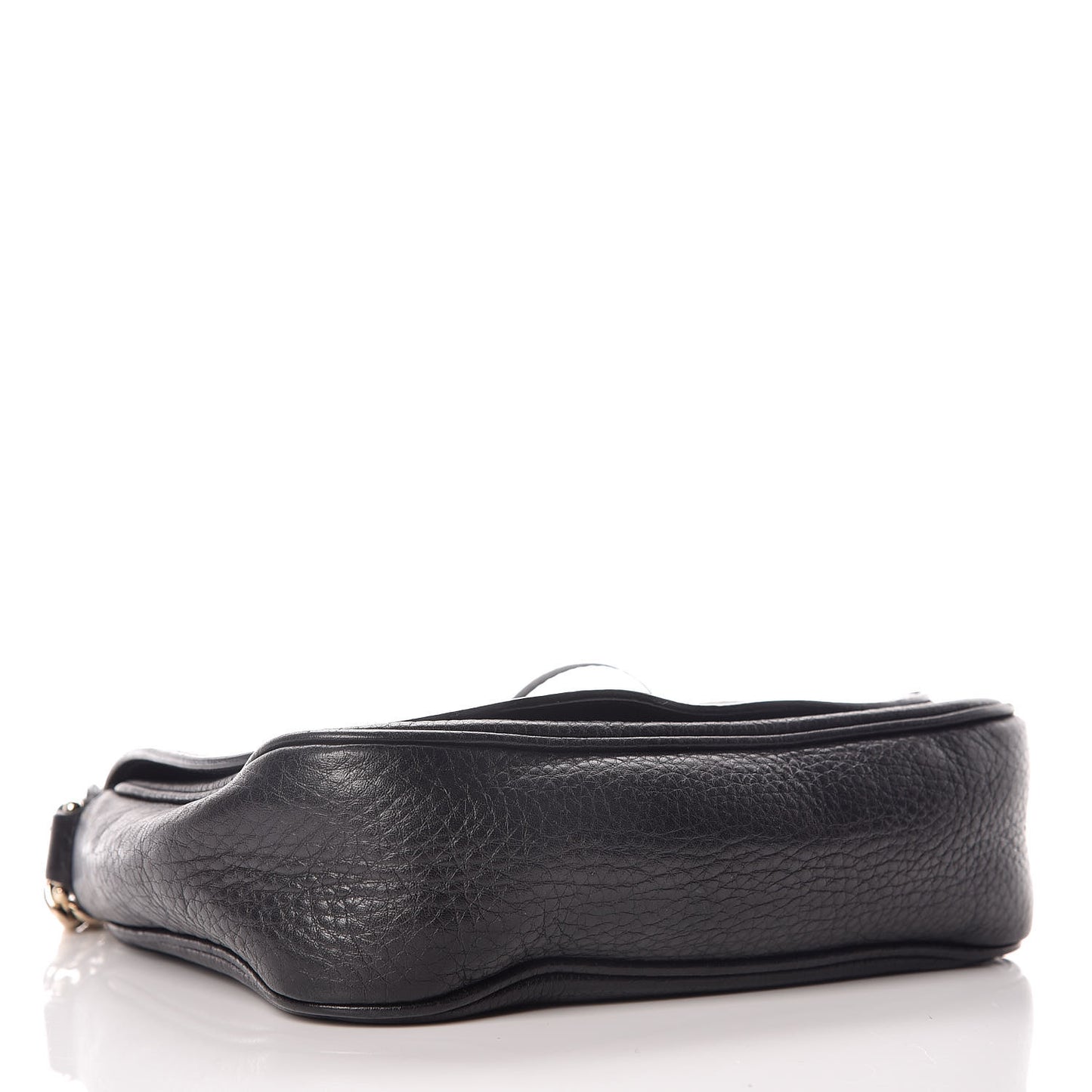 Pebbled Calfskin Small Soho Flap Crossbody Black