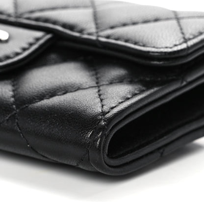 Chanel Lambskin Quilted Flap Card Holder Wallet Black 11 of 12