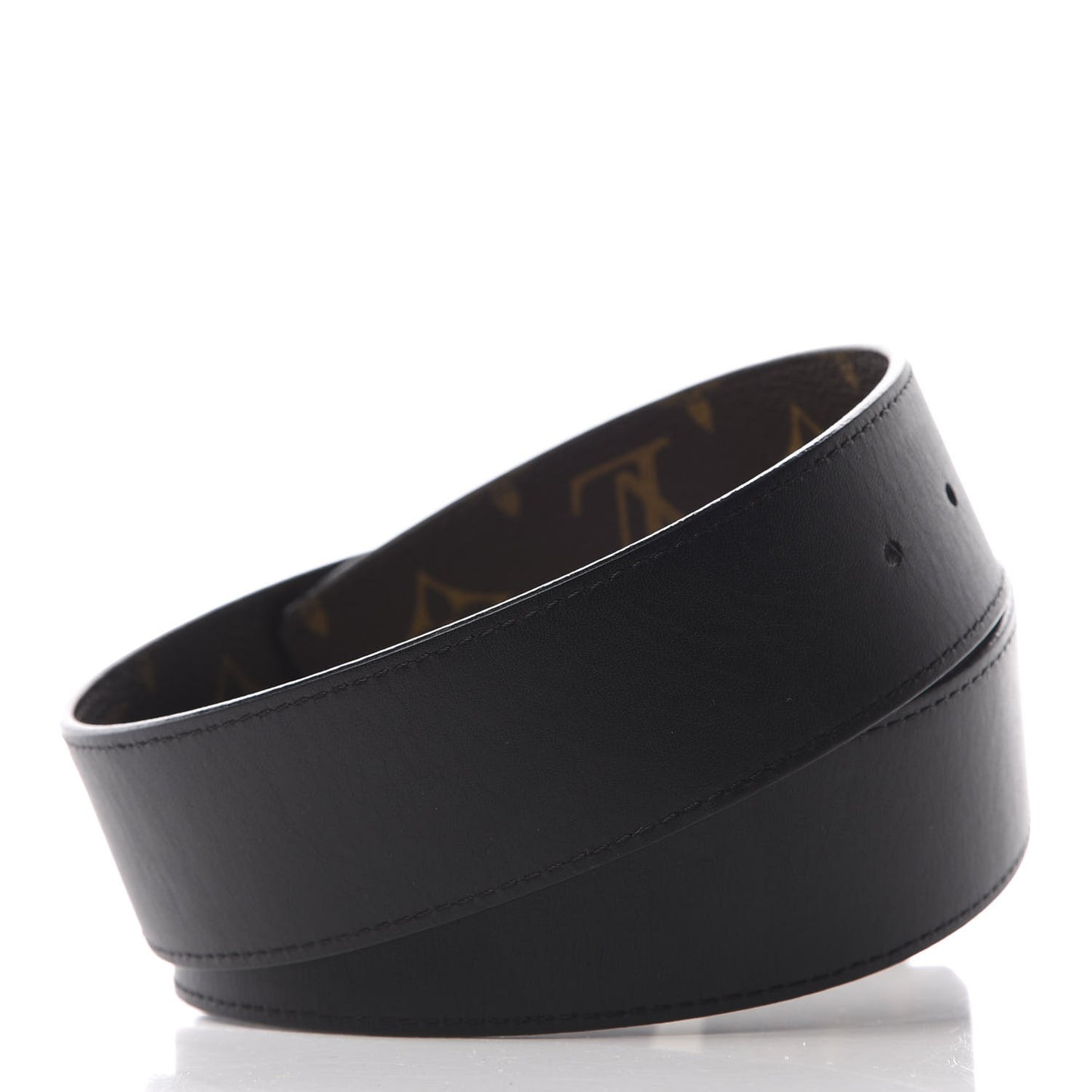 Calfskin Monogram 40mm LV Initiales Reversible Belt 80 32 Black