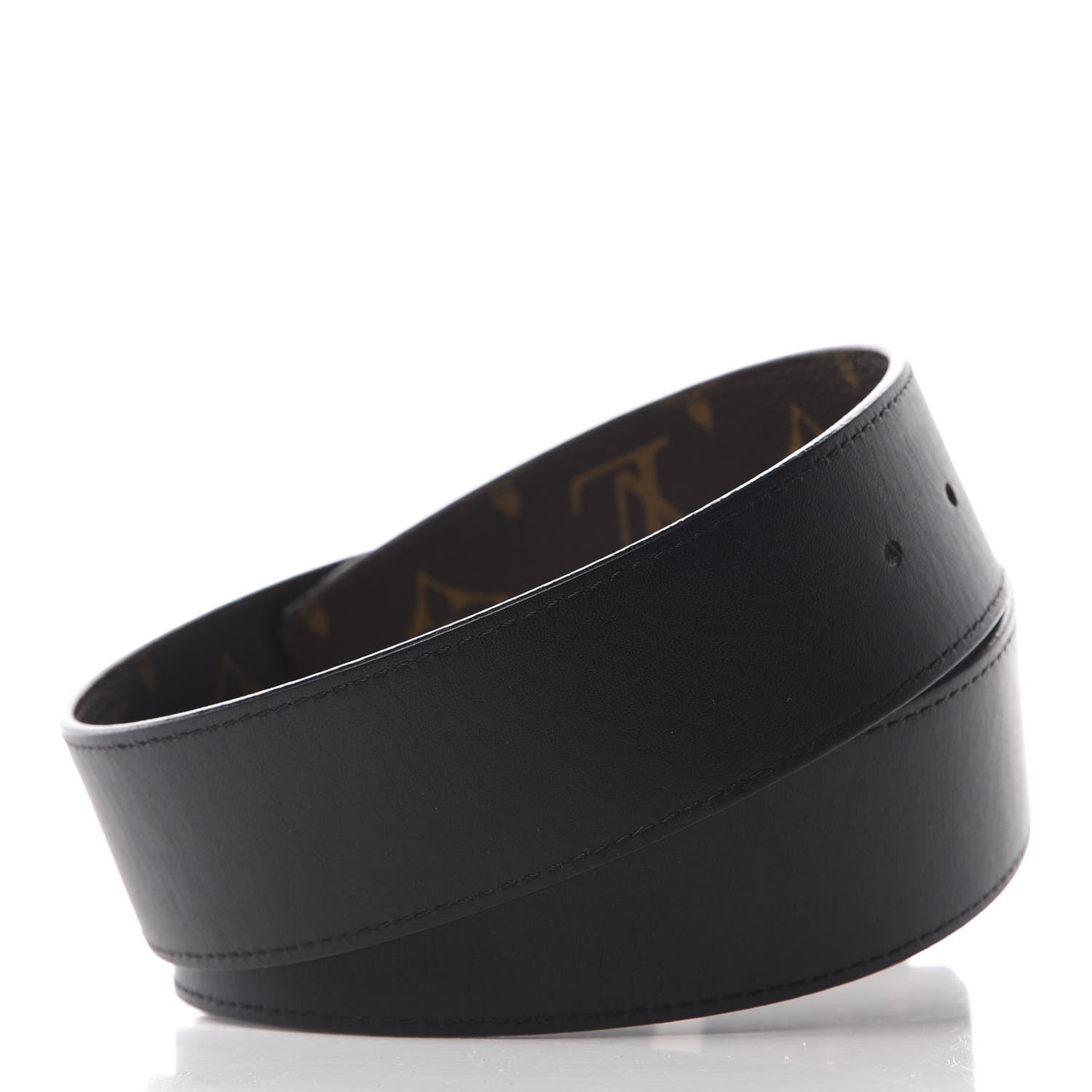 Louis Vuitton Calfskin Monogram 40mm LV Initiales Reversible Belt 80 32 Black 3 of 8