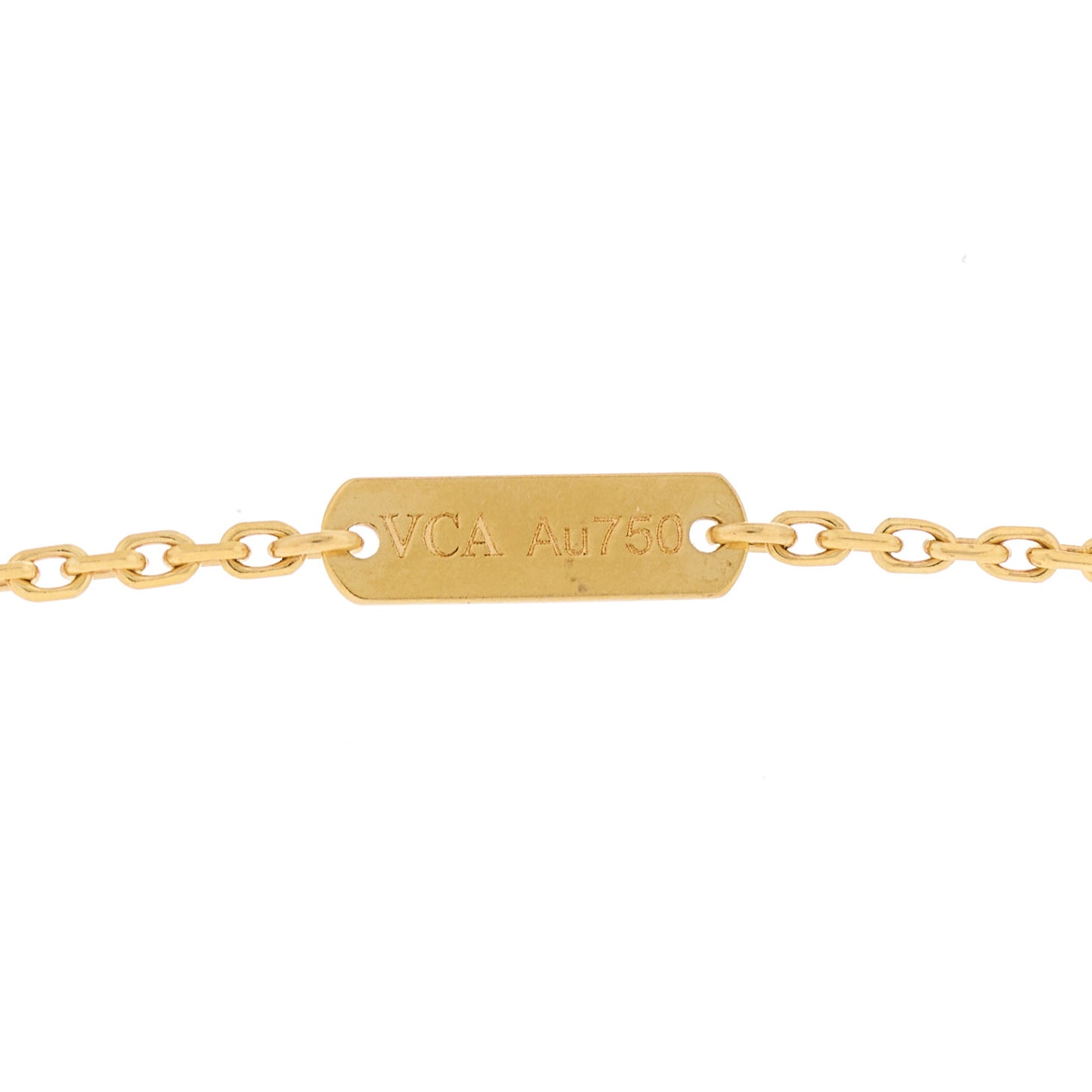 18K Yellow Gold Black Onyx Vintage Alhambra Pendant Necklace