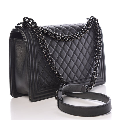 Chanel Caviar Quilted New Medium Boy Flap So Black 3 of 17