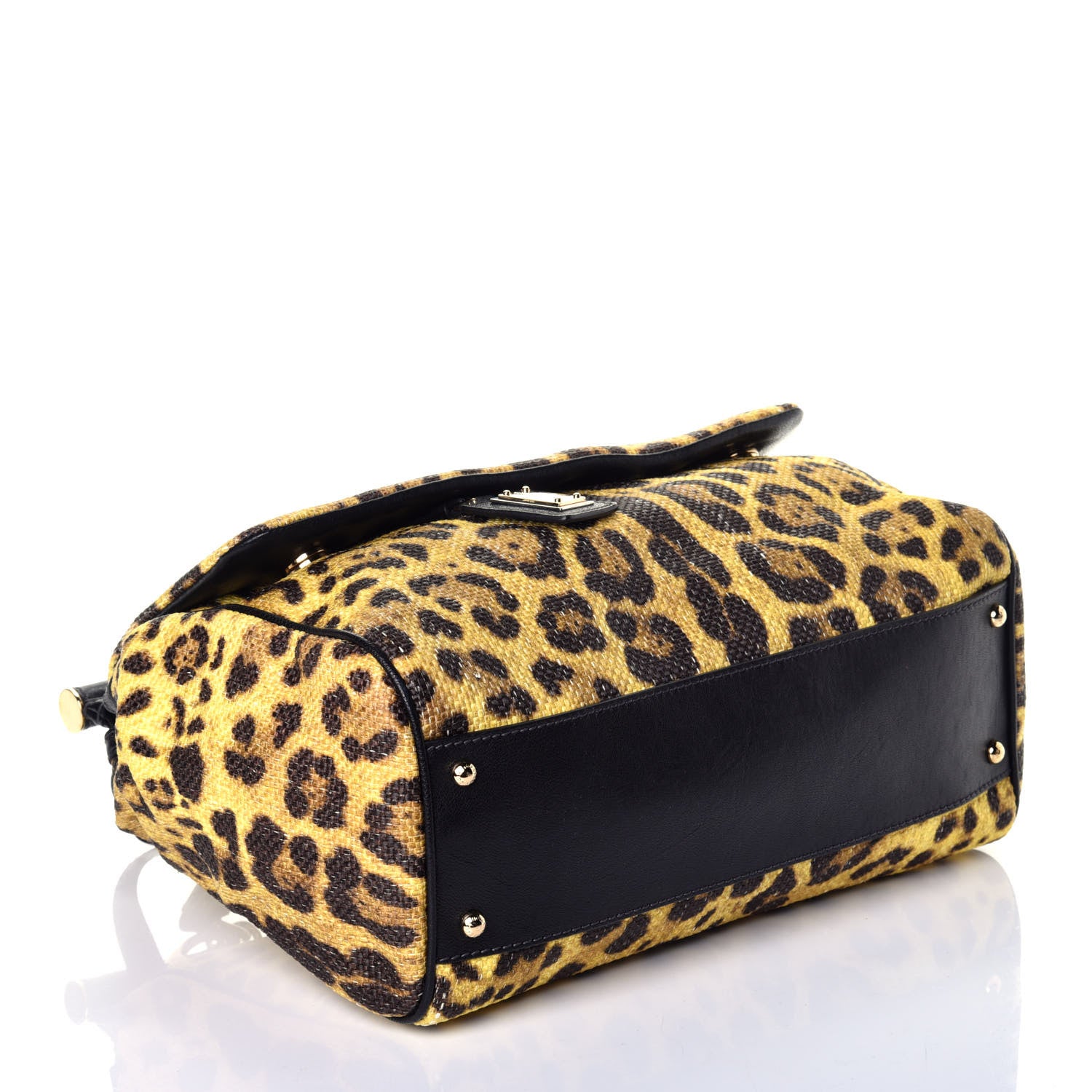 Dolce & Gabbana Canvas Leopard Print Large Miss Sicily Satchel 5 of 9