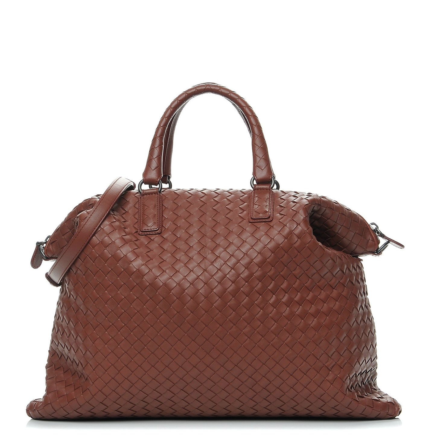 Nappa Intrecciato Medium Convertible Bag Russet