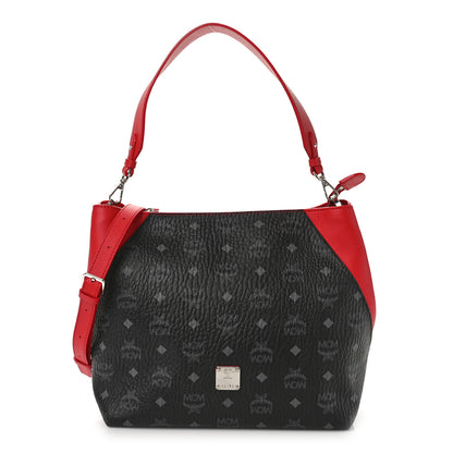 MCM Visetos Medium Klara Hobo Red Black 1 of 8