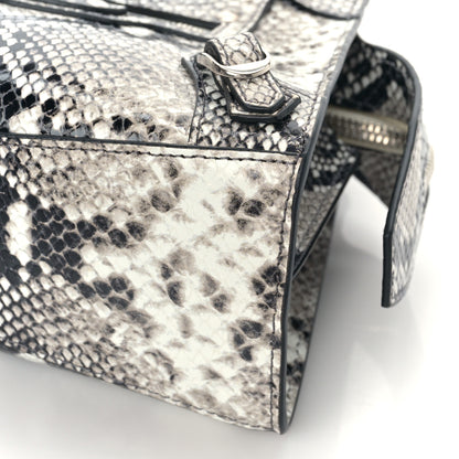 Balenciaga Grained Calfskin Snake Effect Neo Classic Silver Hardware Mini City Black White 7 of 7