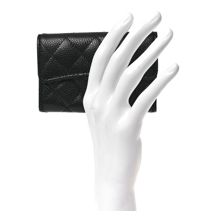 Chanel Caviar Quilted Flap Card Holder Wallet Black 2 of 10