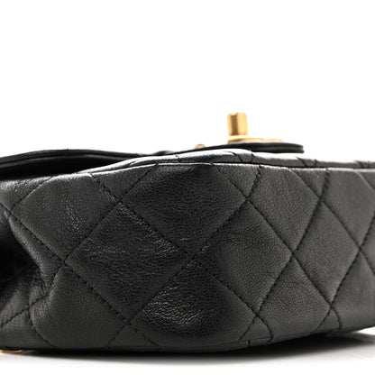 Chanel Shiny Goatskin Quilted Mini Chain Strap Flap Black 17 of 21