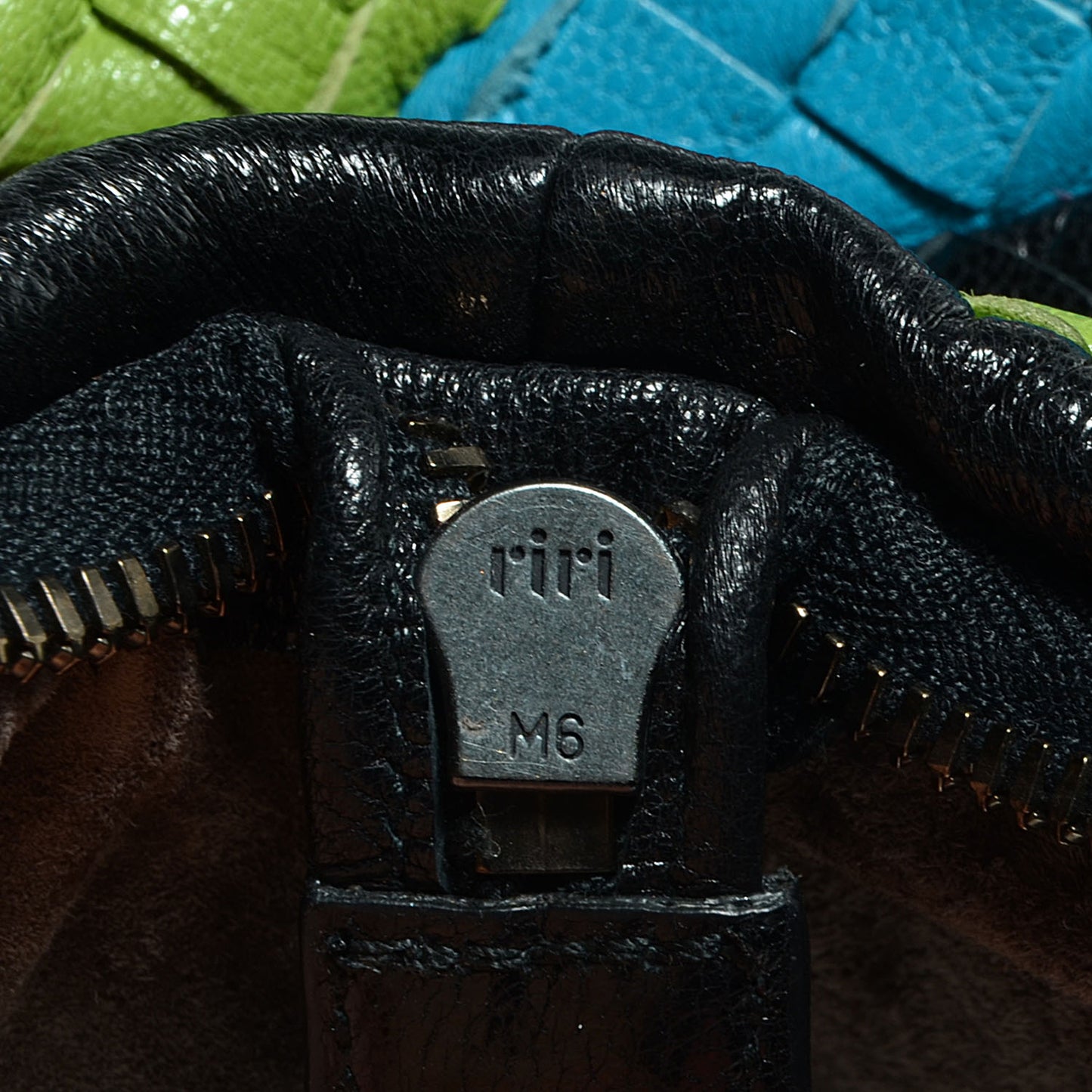 Intrecciato Shiny Goatskin Satchel Multicolor