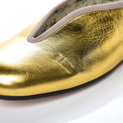 Gucci Metallic Nappa Patent Hannelore Detachable Platform Sandals 35.5 Gold 10 of 17