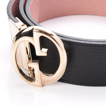 Gucci Calfskin 1973 Reversible Belt 80 32 Black Pink 7 of 9