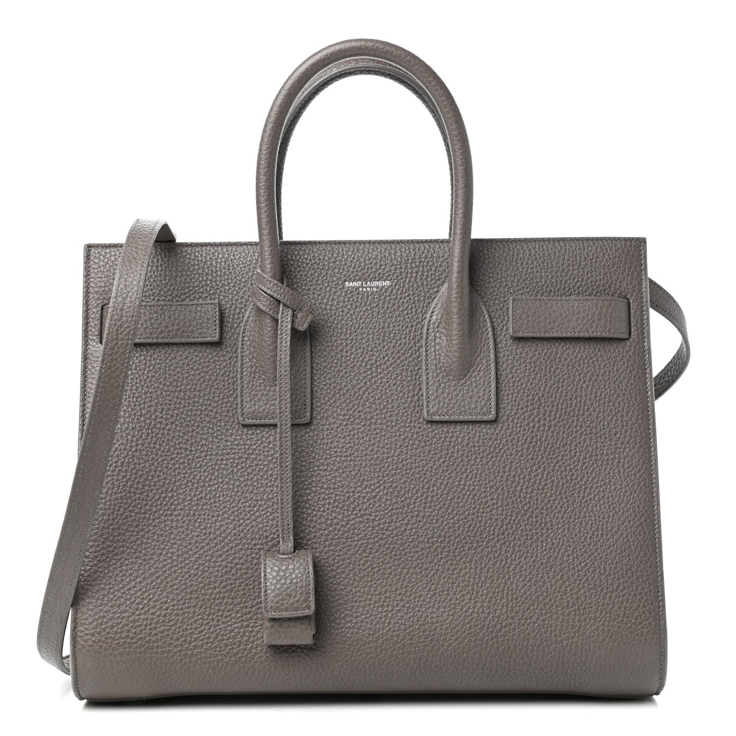 Saint Laurent Grained Calfskin Small Sac De Jour Fog 1 of 9