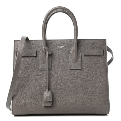 Saint Laurent Grained Calfskin Small Sac De Jour Fog 1 of 9