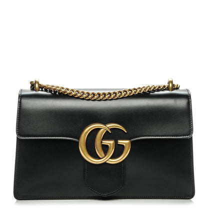 Gucci Knight Calfskin Medium GG Marmont Chain Handle Bag Black 1 of 6