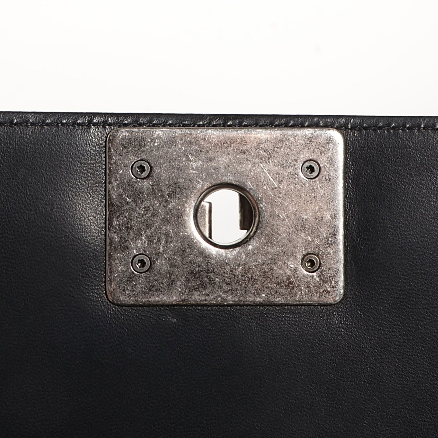 Lambskin Quilted Medium Boy Flap Black