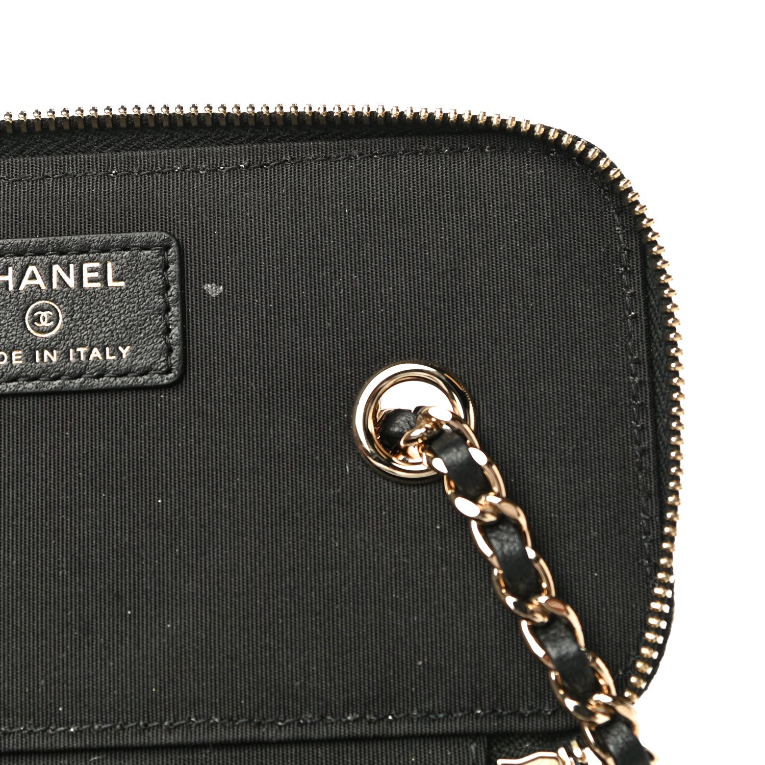 Chanel Raffia Jute Striped Small Vanity Case With Chain Black Beige 12 of 14