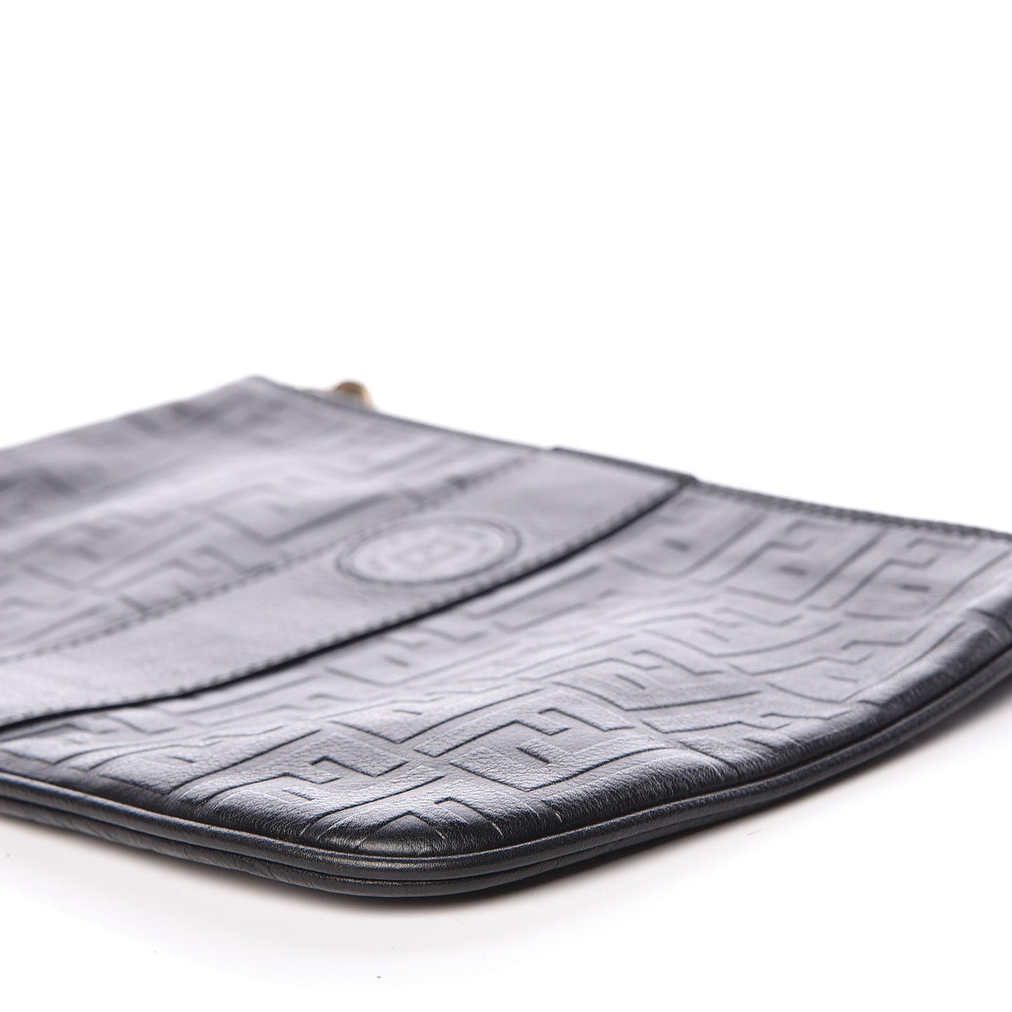 Calfskin FF Embossed Pouch Black