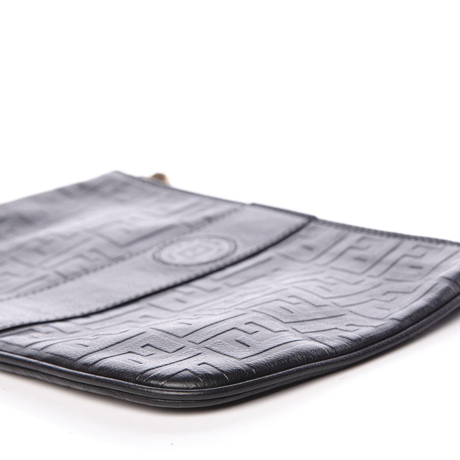 Fendi Calfskin FF Embossed Pouch Black 11 of 11