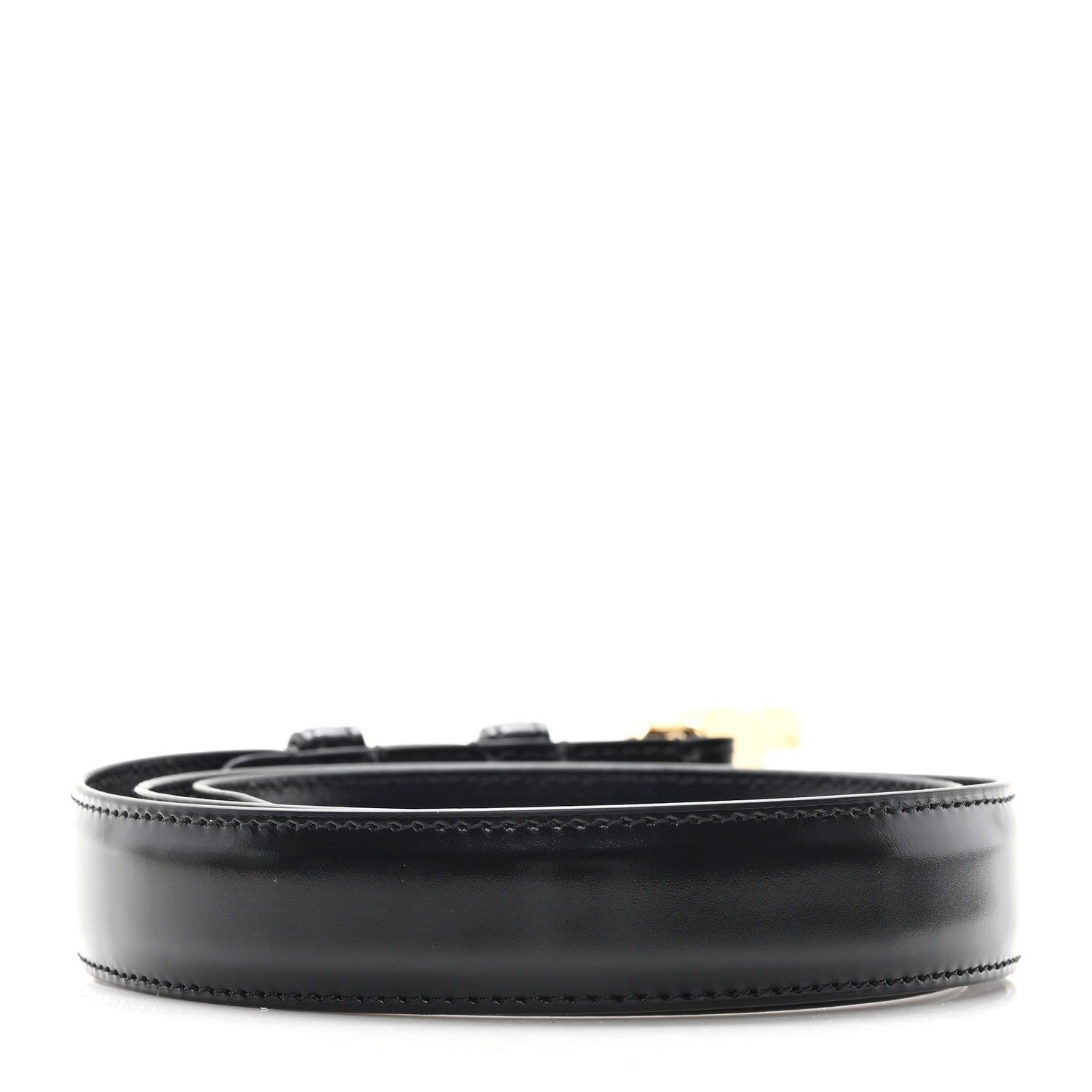 Celine Box Calfskin Small 18mm Triomphe Belt 80 32 Black 2 of 6
