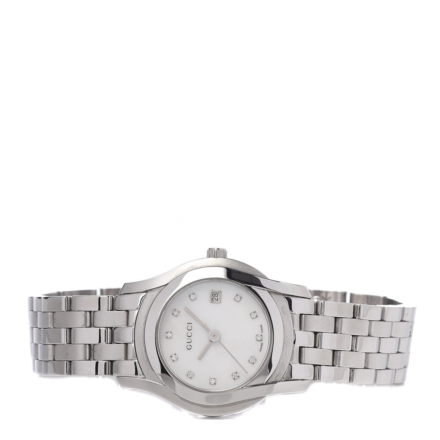 Stainless Steel Diamond Mother of Pearl 27mm 5500L Quartz Watch