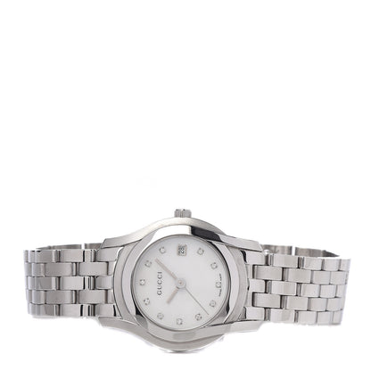 Gucci Stainless Steel Diamond Mother of Pearl 27mm 5500L Quartz Watch 3 of 7