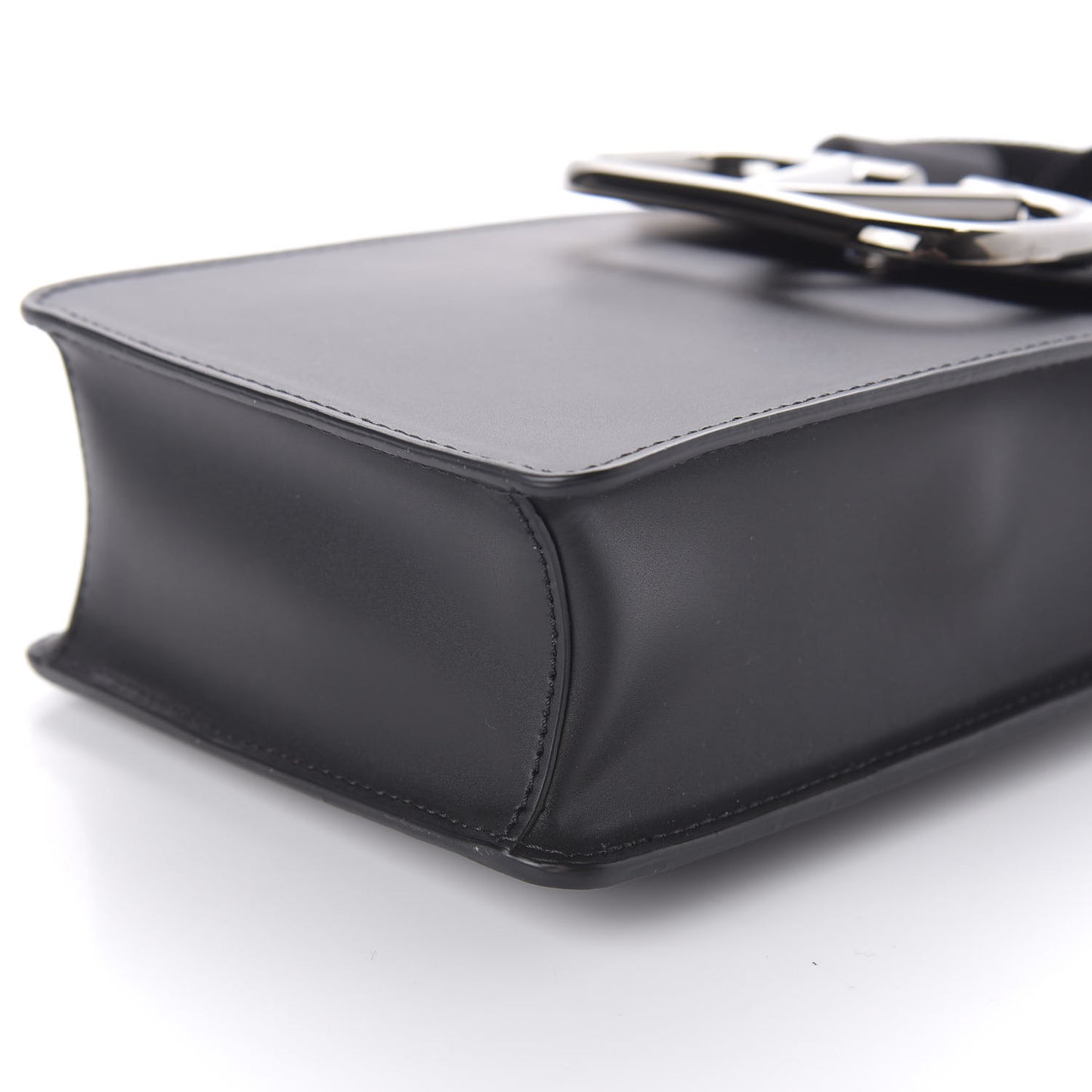 Smooth Calfskin Small VLogo Crossbody Bag Black