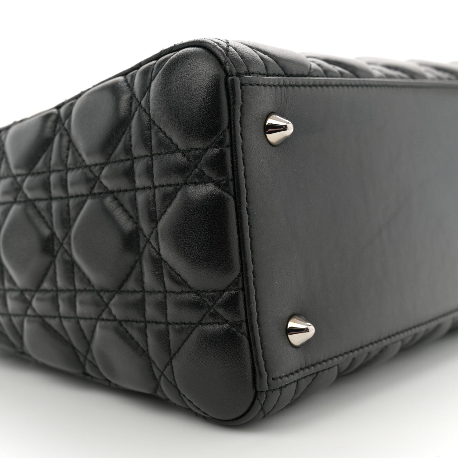 Christian Dior Lambskin Cannage Medium Lady Dior Black 9 of 10