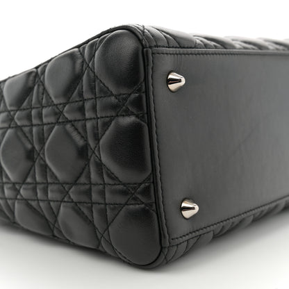 Christian Dior Lambskin Cannage Medium Lady Dior Black 9 of 10