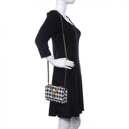 Chanel Tweed Quilted Chanel 19 Wallet On Chain WOC Ecru Navy Blue Multicolor 2 of 10