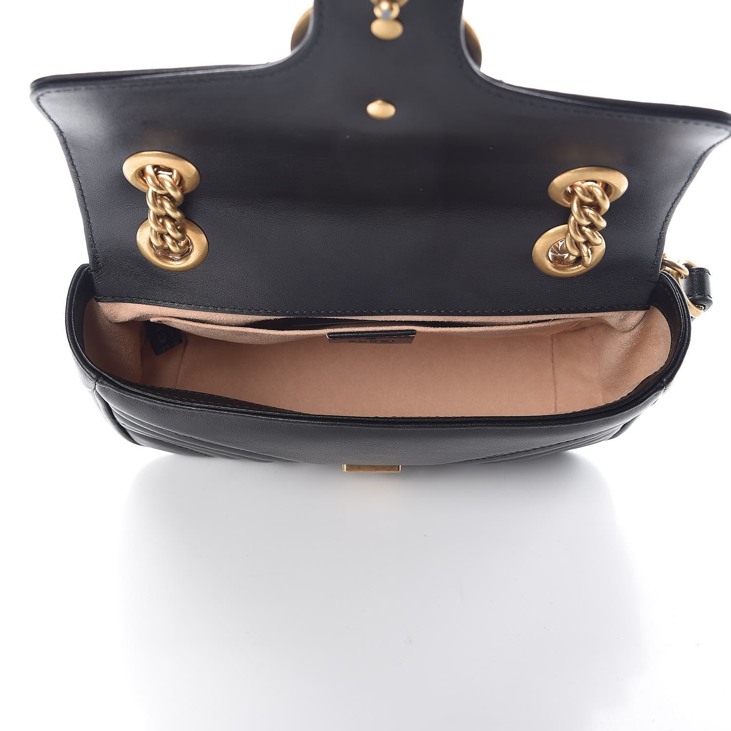 Gucci Calfskin Matelasse Mini GG Marmont Shoulder Bag Black 5 of 7