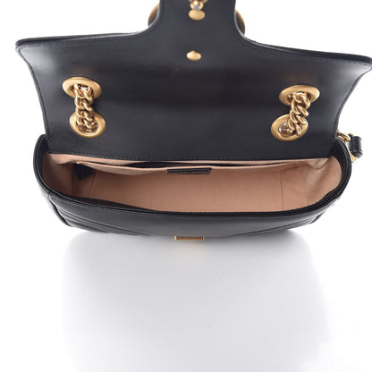 Gucci Calfskin Matelasse Mini GG Marmont Shoulder Bag Black 5 of 7