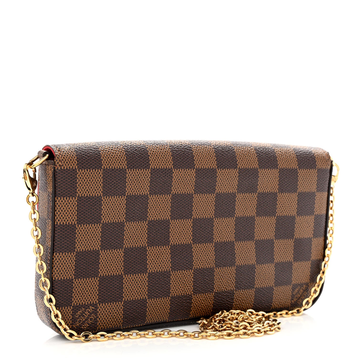 Louis Vuitton Damier Ebene Pochette Felicie Chain Wallet 4 of 13