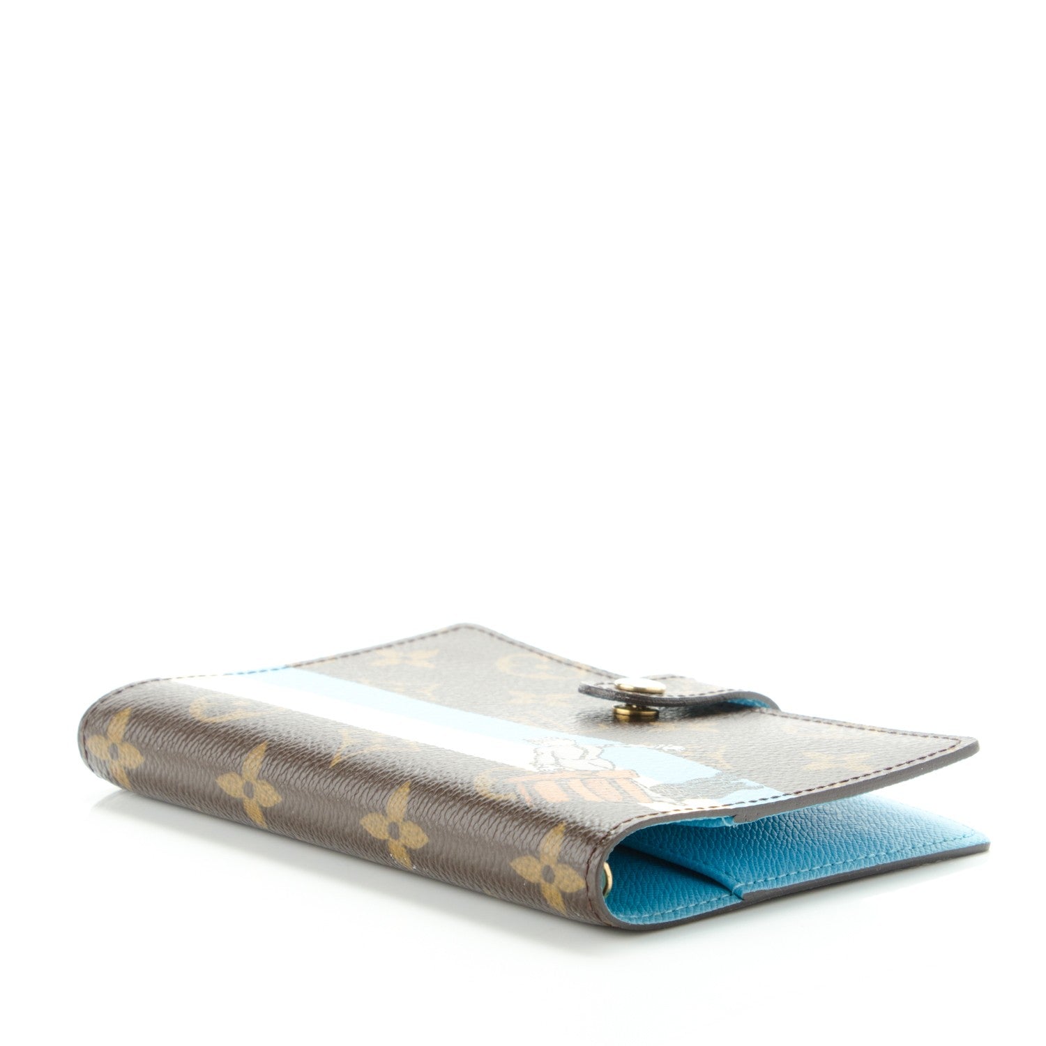 Louis Vuitton Monogram Groom Small Ring Agenda Cover Blue 4 of 7