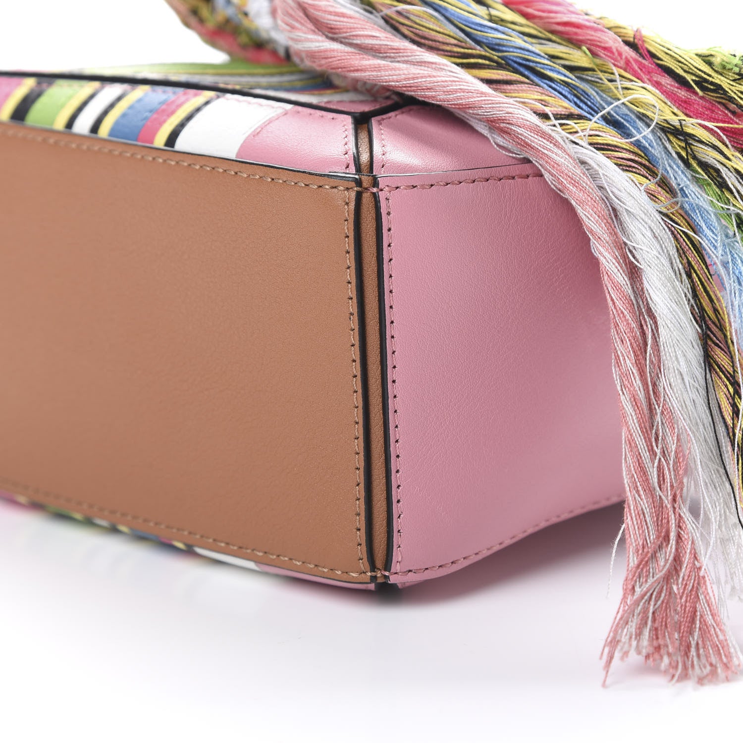 Loewe Calfskin Mini Fringe Puzzle Bag Pink Multicolor 9 of 9