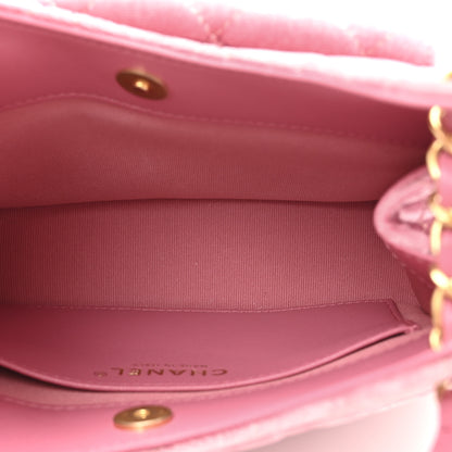 Chanel Velvet Quilted Small Wavy CC Hobo Pink 5 of 12