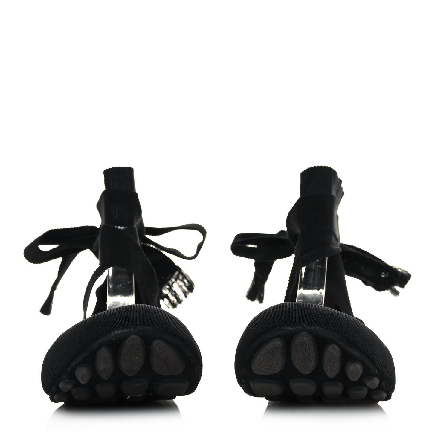 Micro Mesh Academy Lace-Up Ballerina Flats 41 Black