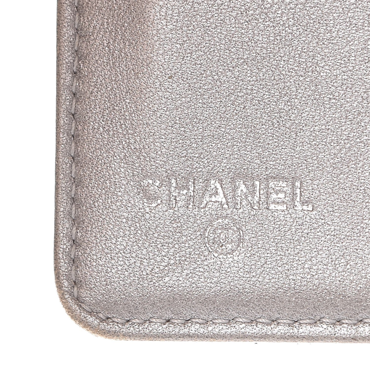 Chanel Lambskin Camellia Embossed Yen Wallet Black 7 of 15