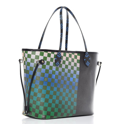 Louis Vuitton Damier Race Neverfull MM Noir Rouge 3 of 9