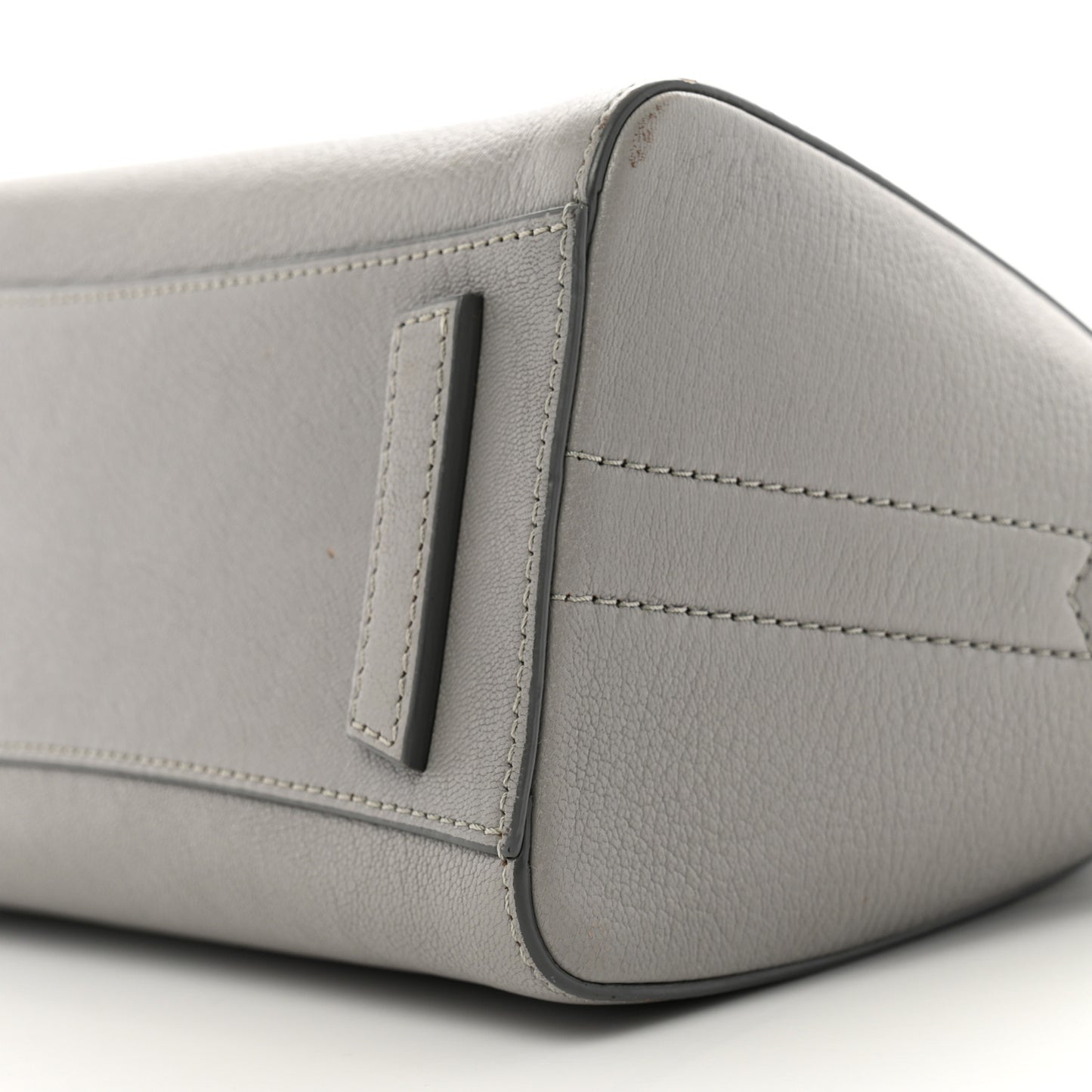 Sugar Goatskin Mini Antigona Pearl Grey