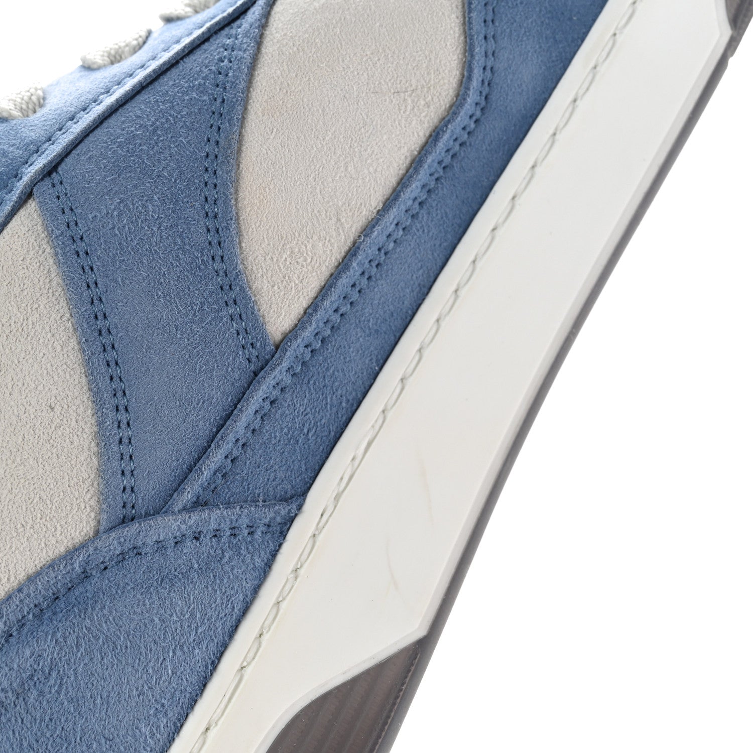 Chanel Suede Kidskin Womens CC Sneakers 41 White Blue 10 of 11