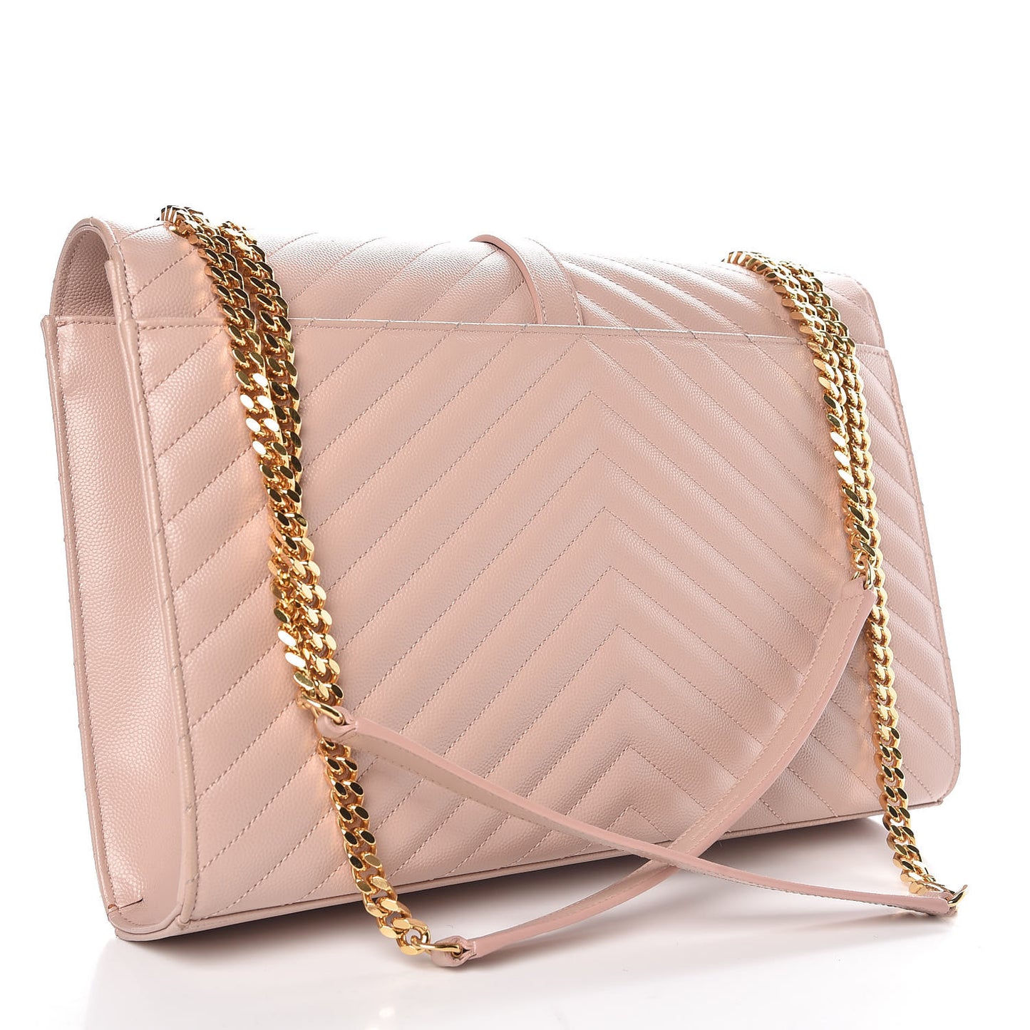 Grain De Poudre Matelasse Chevron Large Monogram Satchel Rose Antic