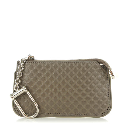 Gucci Calfskin Diamante Embossed Key Case Grey 1 of 7
