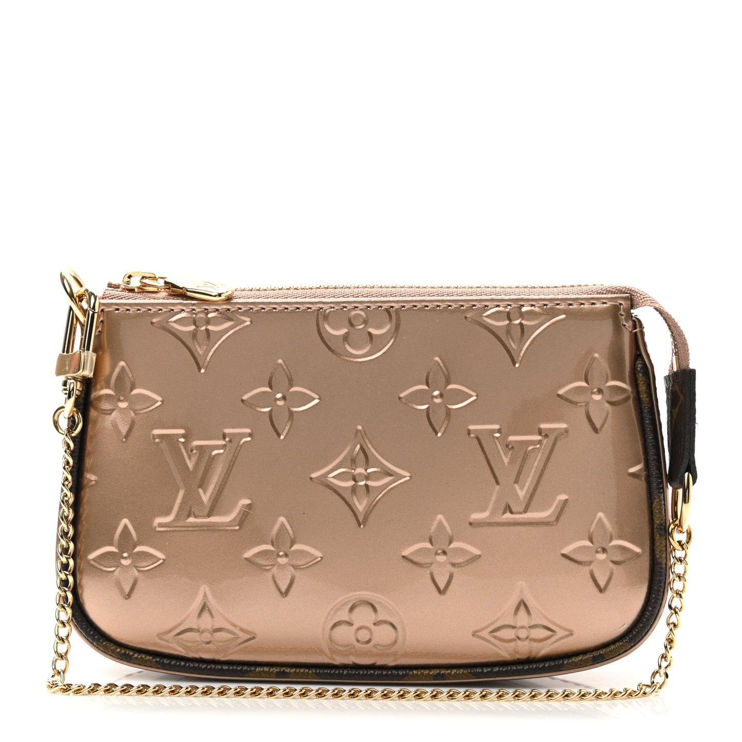 Metallic Vernis Mini Pochette Accessories Rose Gold