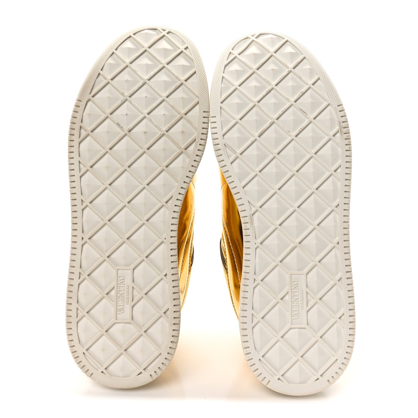 Metallic Nappa Patent One Stud Low Top Sneaker 37.5 Gold